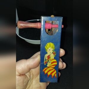 1928 Antique Old TOY LIFE OF THE PARTY NOISE MAKER Toy Pin Up Girl / Sexy Lady